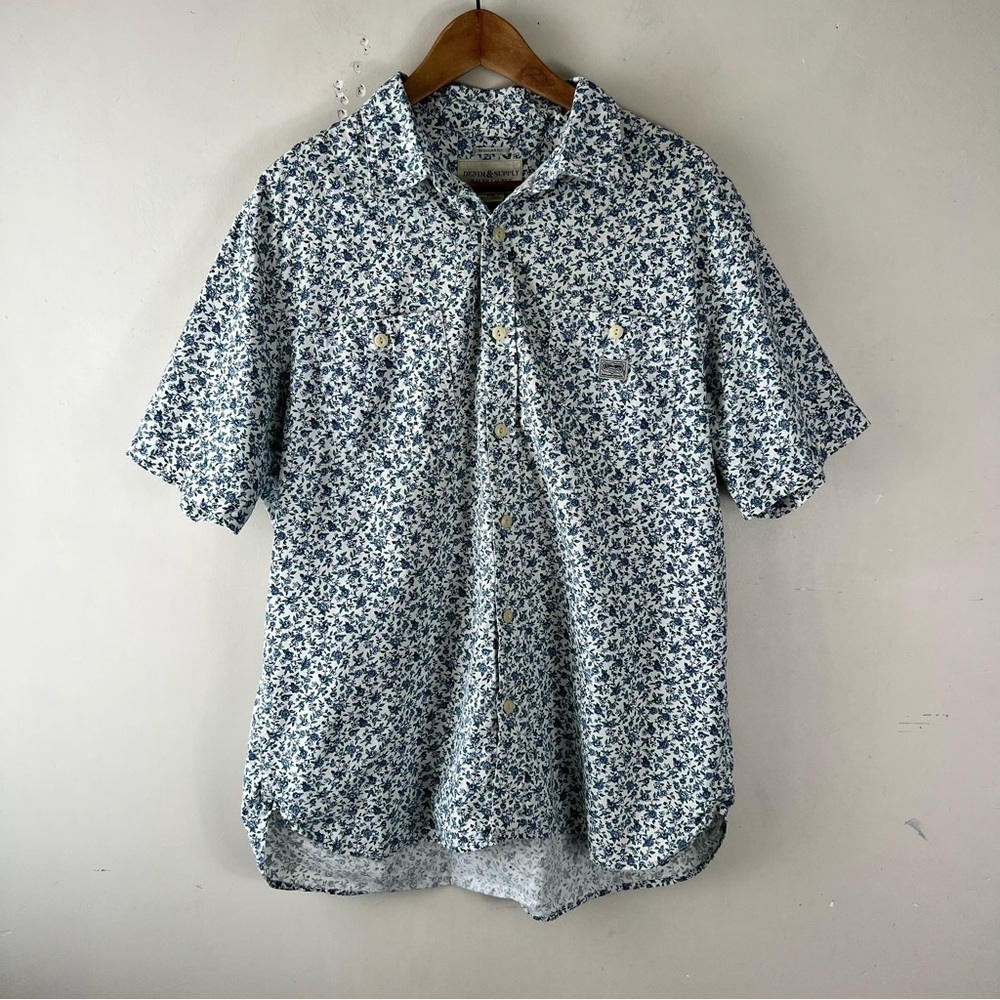 Denim & Supply Ralph Lauren Floral Button Up Short Sleeve Shirt Men's Cotton XL